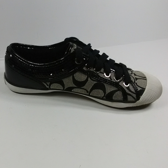COACH women's zorra gray/black sneakers - Picture 3 of 8